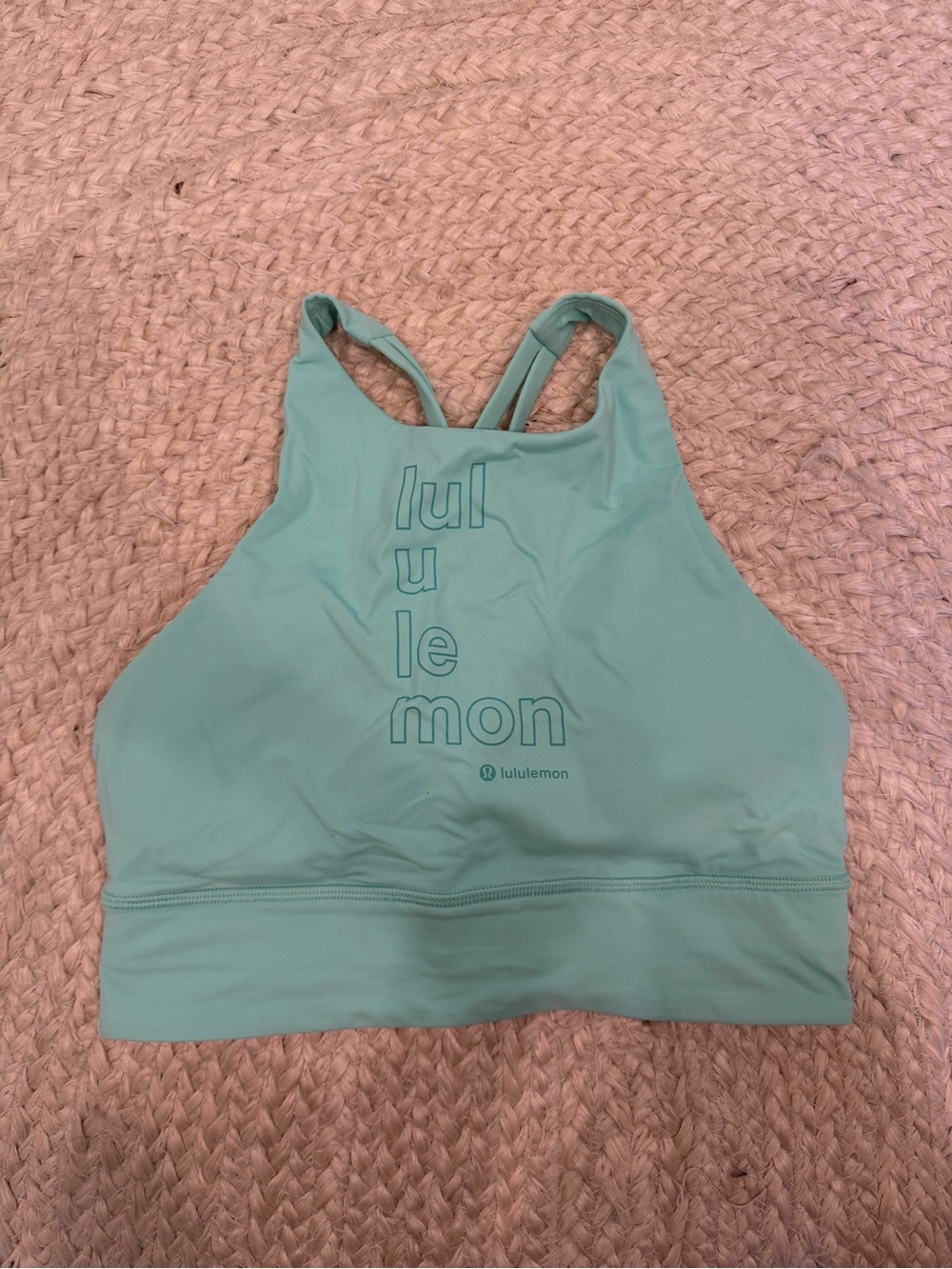 lululemon athletica High-Neck Sports Bra in turquoise